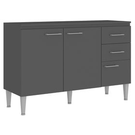 Mueble Base 3 puertas 2 cajones Opie gris