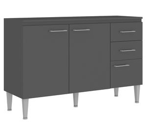 Mueble Base 3 puertas 2 cajones Opie gris