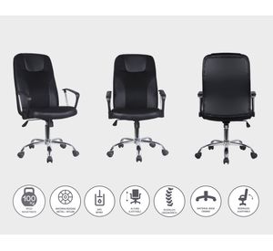 Silla de escritorio gas 6060 negro M+Design