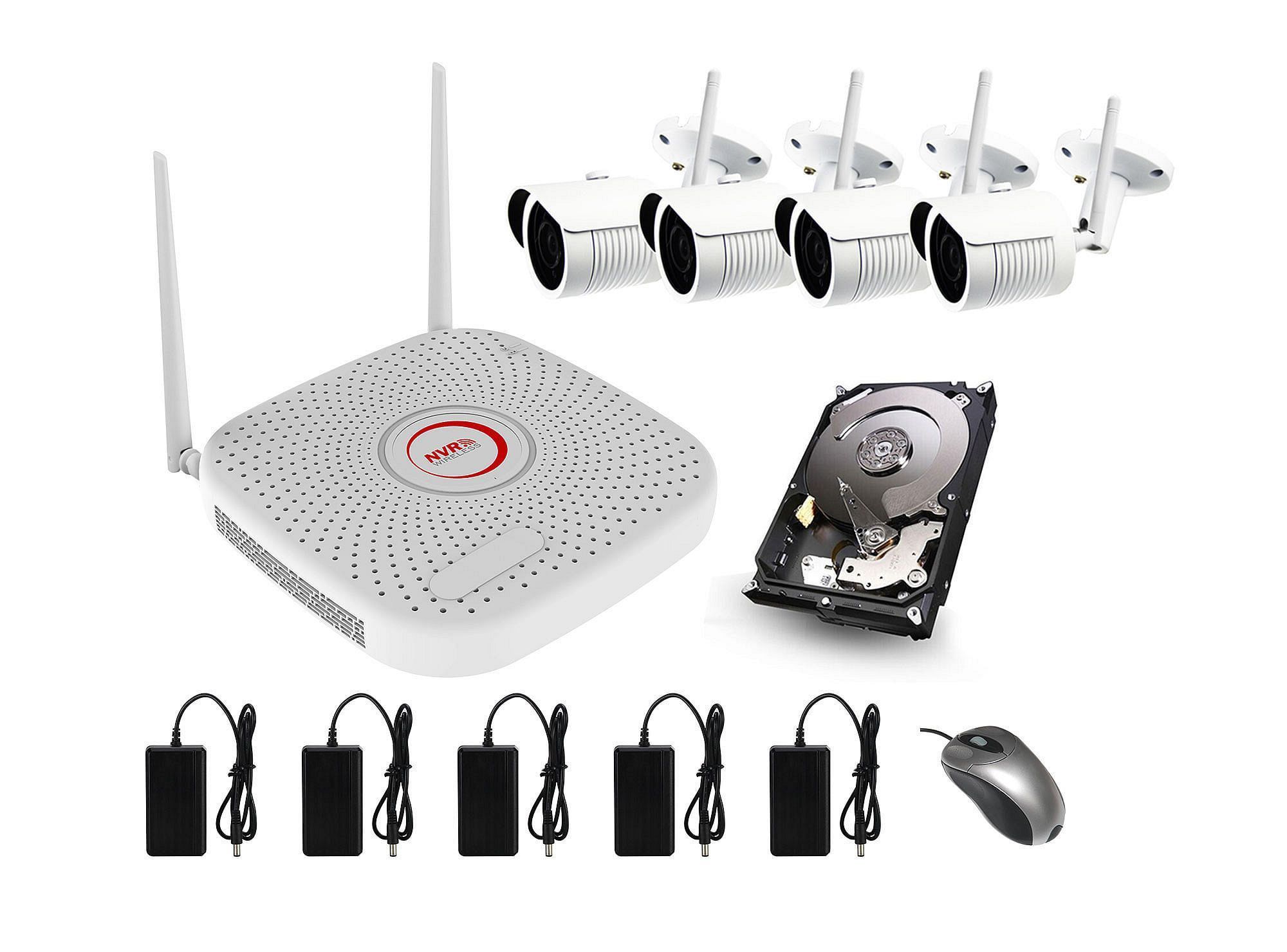 Kit CCTV 4 cámaras IP WIFI SCPGE4SF200 Safecom