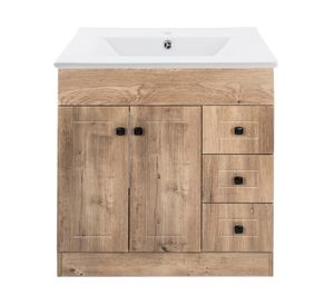 Mueble vanitorio 80 cm b80ph-wood+P-80 nogal Domsa