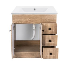 Mueble vanitorio 80 cm b80ph-wood+P-80 nogal Domsa