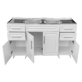 Mueble base lavaplatos 50 cm 4 puertas P150B blanco