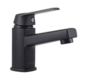 Monomando lavatorio Módena negro mate Stretto