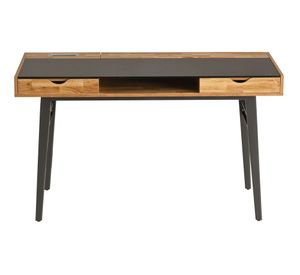 Escritorio 2 cajones Effektiv roble/negro 76x130x60 cm