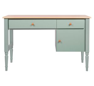 Escritorio natural/verde sage 1 puerta 2 cajones