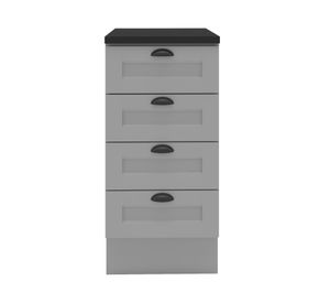 Mueble base cocina 40 cm 4 cajones Premier gris