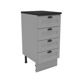 Mueble base cocina 40 cm 4 cajones Premier gris