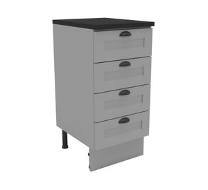 Mueble base cocina 40 cm 4 cajones Premier gris