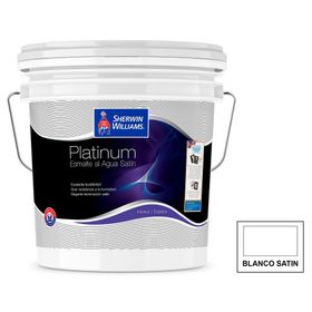 Esmalte al agua 1 tineta Platinum blanco satín Sherwin Williams