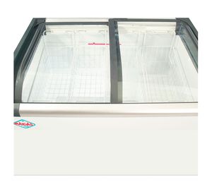 Freezer horizontal dual tapa vidrio curvo blanco 285 lt