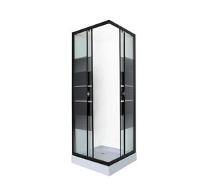 Shower door SD-70 Recto transparente/negro 70x195 cm