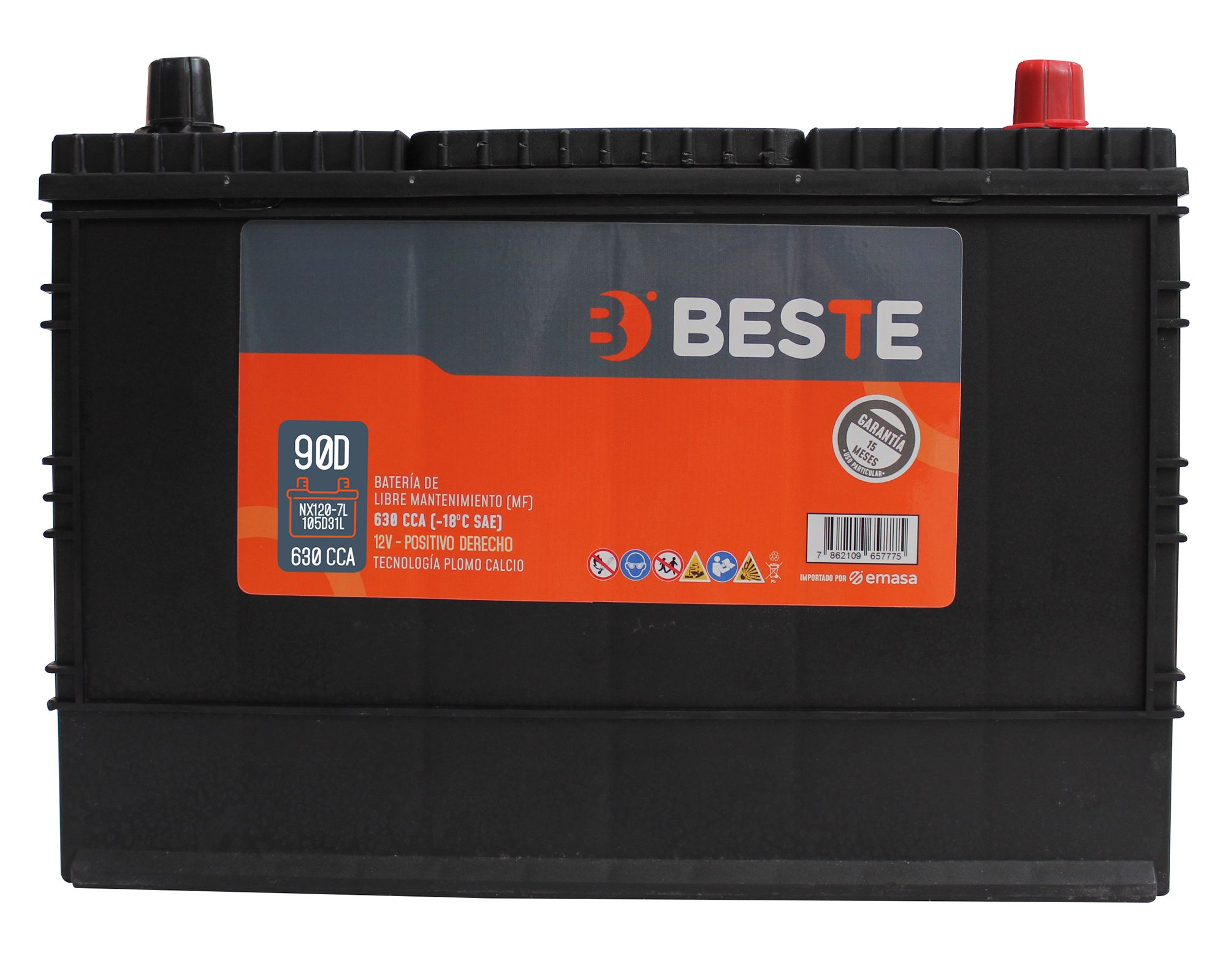 Batería para auto NX110-5 80D26R 70AH 610CCA positivo izquierdo