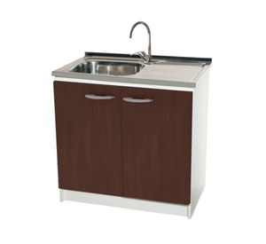 Mueble base lavaplatos 80 cm derecho MUE-KCO80/661BD0 blanco/café Tebisa.