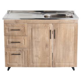 Mueble lavaplatos 50 cm + 4 espacios café Domsa
