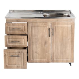 Mueble lavaplatos 50 cm + 4 espacios café Domsa