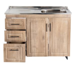 Mueble lavaplatos 50 cm + 4 espacios café Domsa