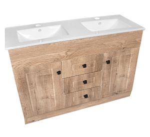 Mueble vanitorio 120 cm BD120ph-wood+P120D nogal Domsa
