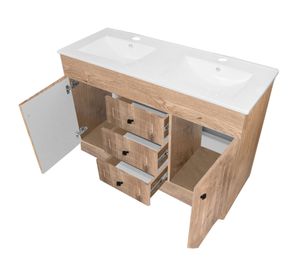 Mueble vanitorio 120 cm BD120ph-wood+P120D nogal Domsa