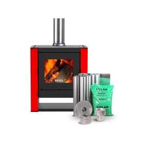 Estufa a leña Gold500 12.2 kW rojo + kit de instalación