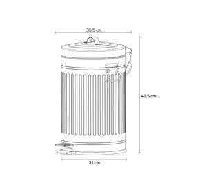 Basurero pedal Vintage plata 18.6 lt