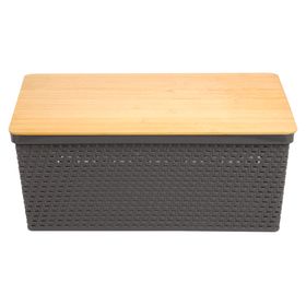 Caja organizadora Tejida tapa bambú marengo 11.5L