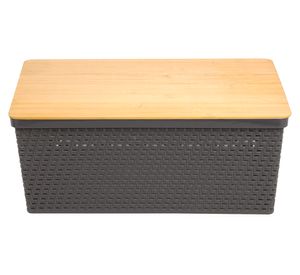 Caja organizadora Tejida tapa bambú marengo 11.5L