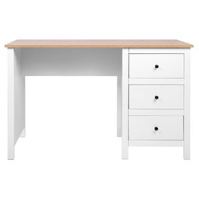 Escritorio Provenzal blanco/natural 75x120x55 cm 3 cajones