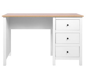 Escritorio Provenzal blanco/natural 75x120x55 cm 3 cajones