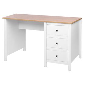 Escritorio Provenzal blanco/natural 75x120x55 cm 3 cajones