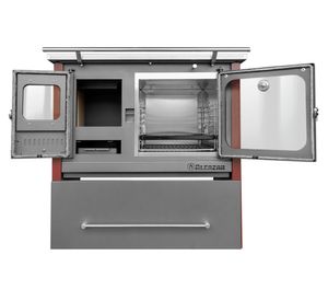 Cocina a leña Europea M80 burdeo/gris 1 quemador