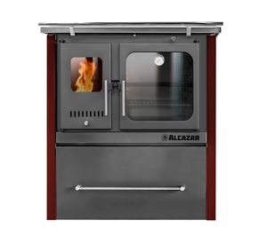 Cocina a leña Europea M70 burdeo/gris 1 quemador