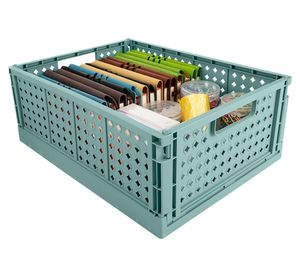 Caja organizadora L Plegable salvia 9.15 lt