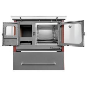 Cocina a leña Europea M70 burdeo/gris 1 quemador
