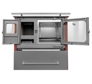 Cocina a leña Europea M70 burdeo/gris 1 quemador