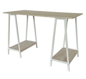 Escritorio Ajax blanco/natural 75x120x55 cm