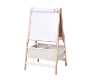 Pizarra infantil blanco/madera 93x54x45 cm