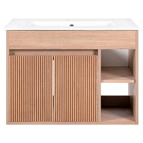 Mueble vanitorio Lille lenga texturado + cubierta 71x46.5 cm