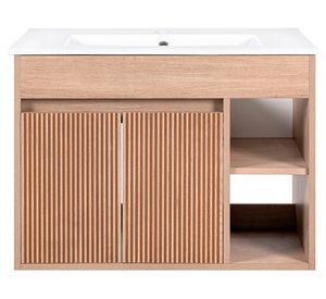 Mueble vanitorio Lille lenga texturado + cubierta 71x46.5 cm