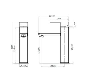 Monomando lavamanos Legge alto negro mate