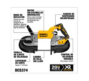 Sierra de banda DCS374B 20V 5"
