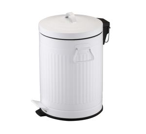 Basurero pedal Vintage blanco 12 lt