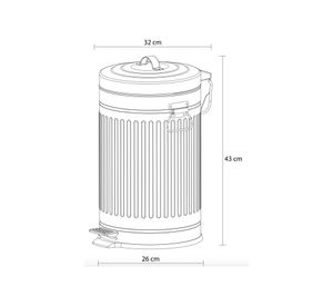 Basurero pedal Vintage blanco 12 lt