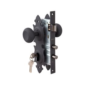 Cerradura embutir pomo acceso principal negro Oister