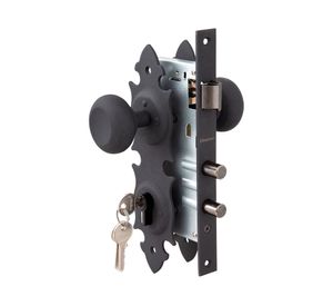 Cerradura embutir pomo acceso principal negro Oister