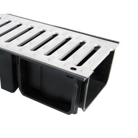 Canaleta PVC + rejilla galvanizada tráfico peatonal A15