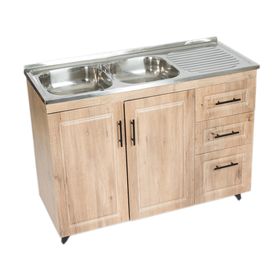 Mueble lavaplatos 50 cm 2 puertas café Domsa