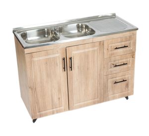 Mueble lavaplatos 50 cm 2 puertas café Domsa