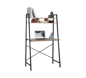 Centro trabajo 142/74x84x44 cm Lía natural/negro