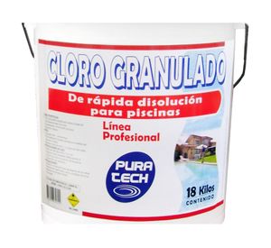 Cloro granulado piscina 18 kg Pura tech